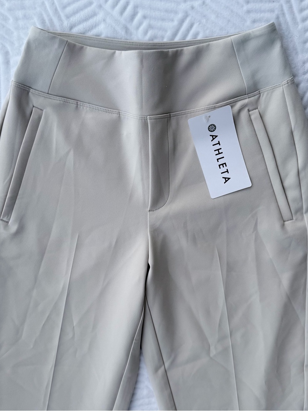 NWT Athleta Endless High Rise Straight Leg Pant - Beige Size 0 - Picture 5 of 12